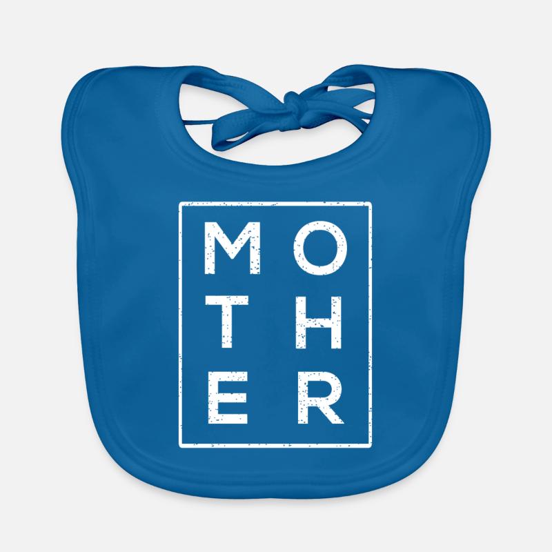 M O T H E R - MAMA - MUTTI - Baby Bio-Lätzchen - Pfauenblau