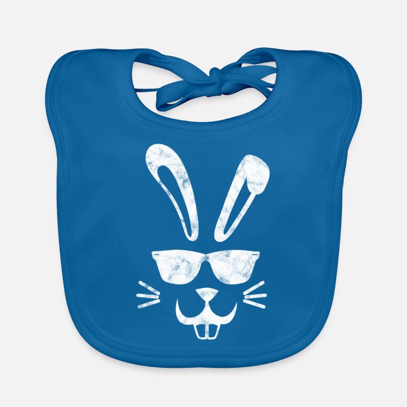 Easter Bunny - Cool Bunny - Easter - Easter Organic Baby Bibs