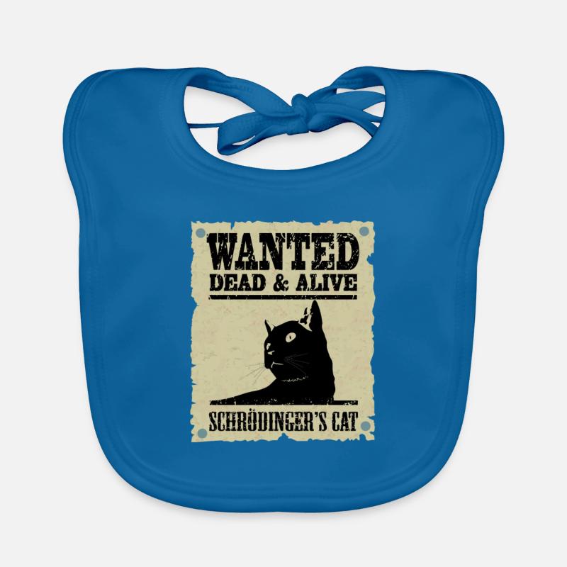 Le chat de Schrödinger voulait. - Bavoir bio Bébé - bleu paon