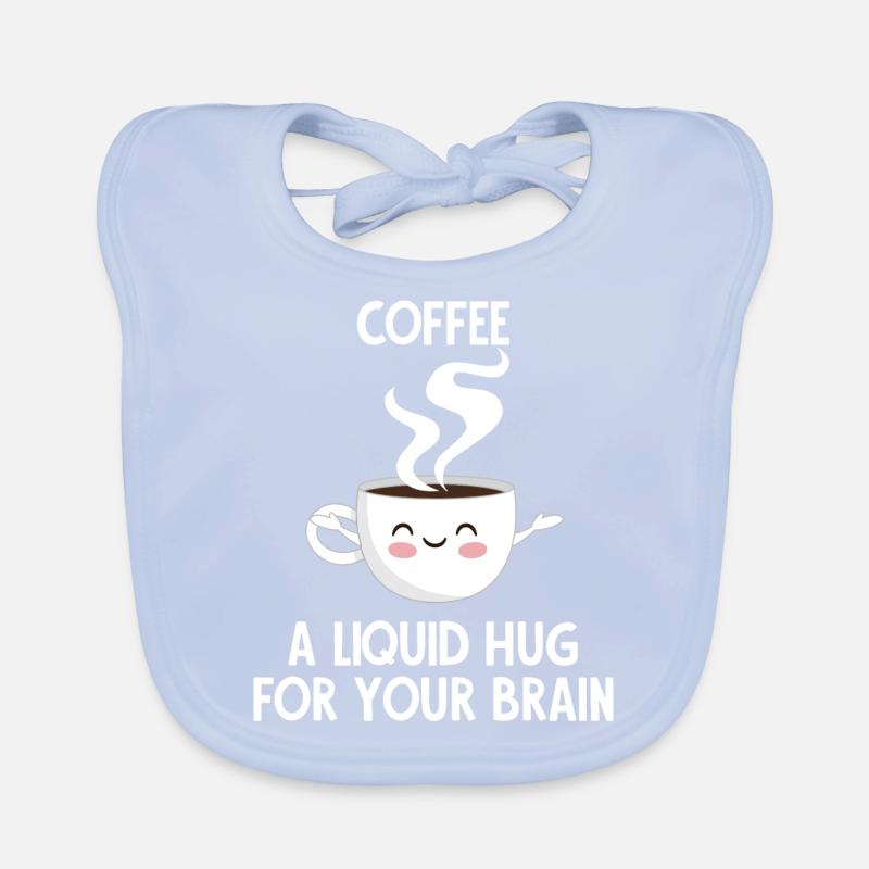 Kaffee - Gehirn - Kaffeetrinker - Geschenk Baby Bio-Lätzchen