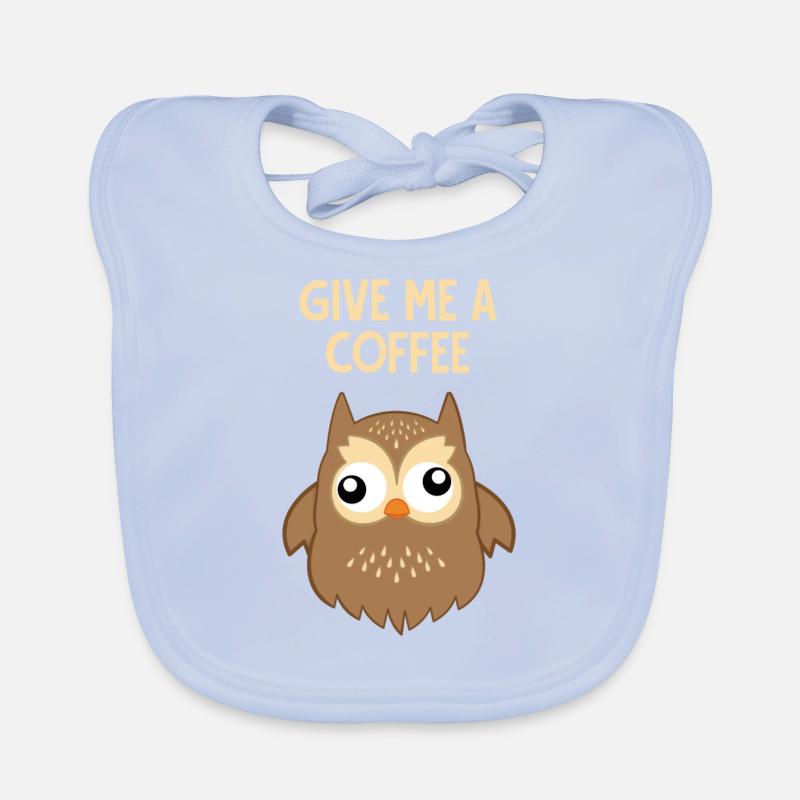 Kaffee - Eule - süchtig - Lustig - Geschenk Baby Bio-Lätzchen