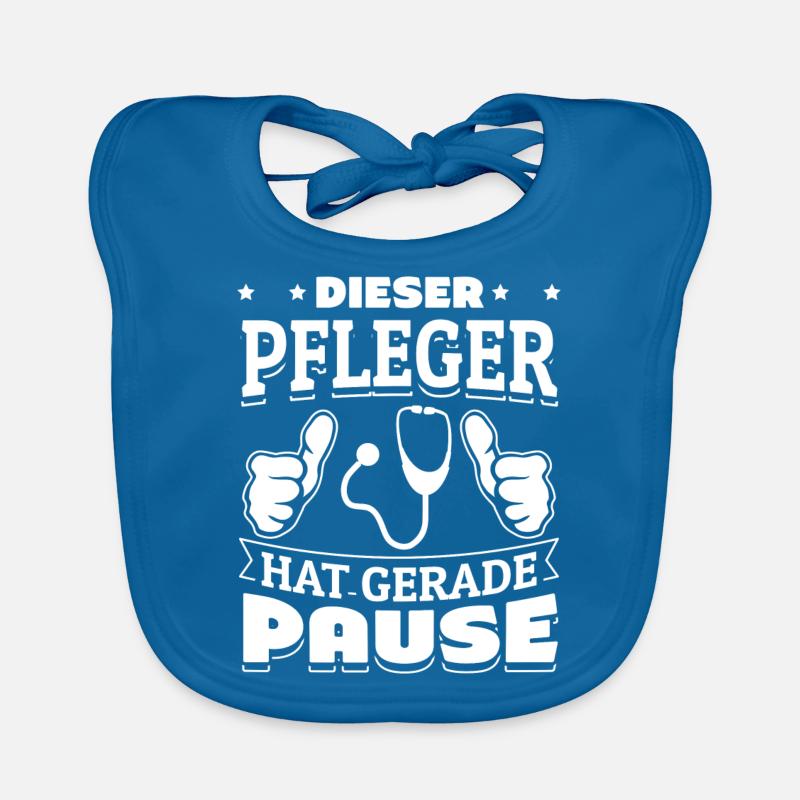 Dieser Pfleger hat gerade Pause! Arzt Erste Hilfe - Baby Bio-Lätzchen - Pfauenblau