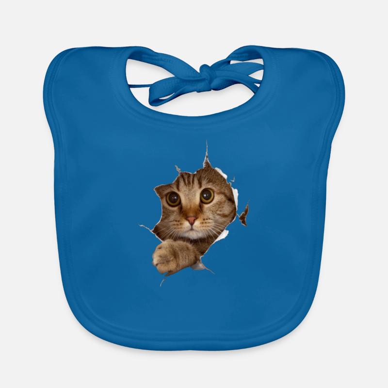 Chat 3D chaton doux - cadeau Bavoir bio Bébé