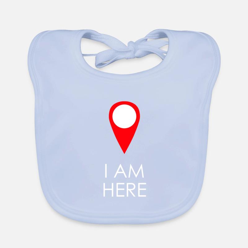 I am here - GPS - Gift Organic Baby Bibs