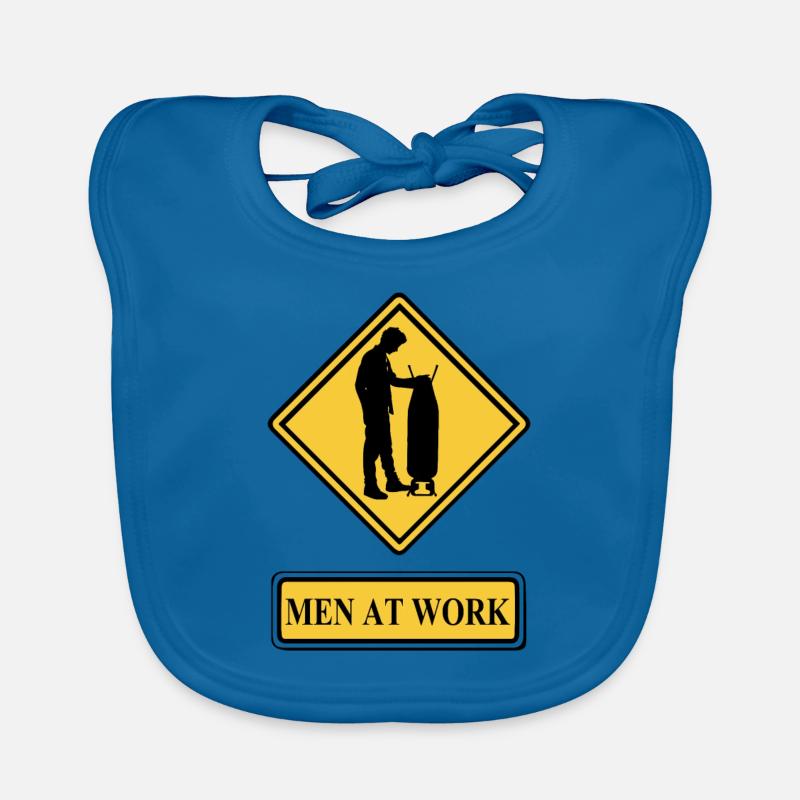 Men at work gift idea men doing housework ironing Organic Baby Bibs