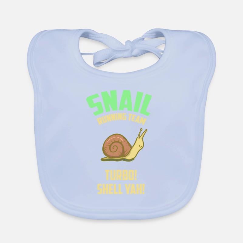 Snail Running Team - Schnecke - Geschenk Baby Bio-Lätzchen