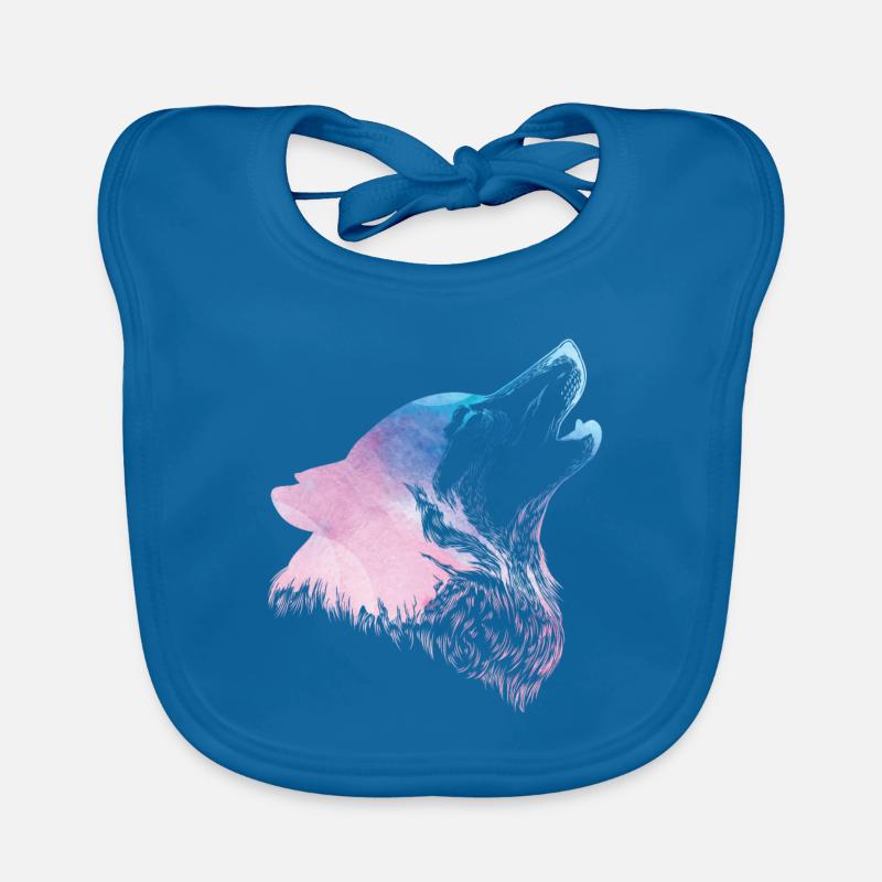 Husky - Bavoir bio Bébé - bleu paon