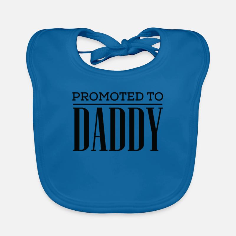 Cool Promoted to Daddy Tshirt Organic Baby Bibs