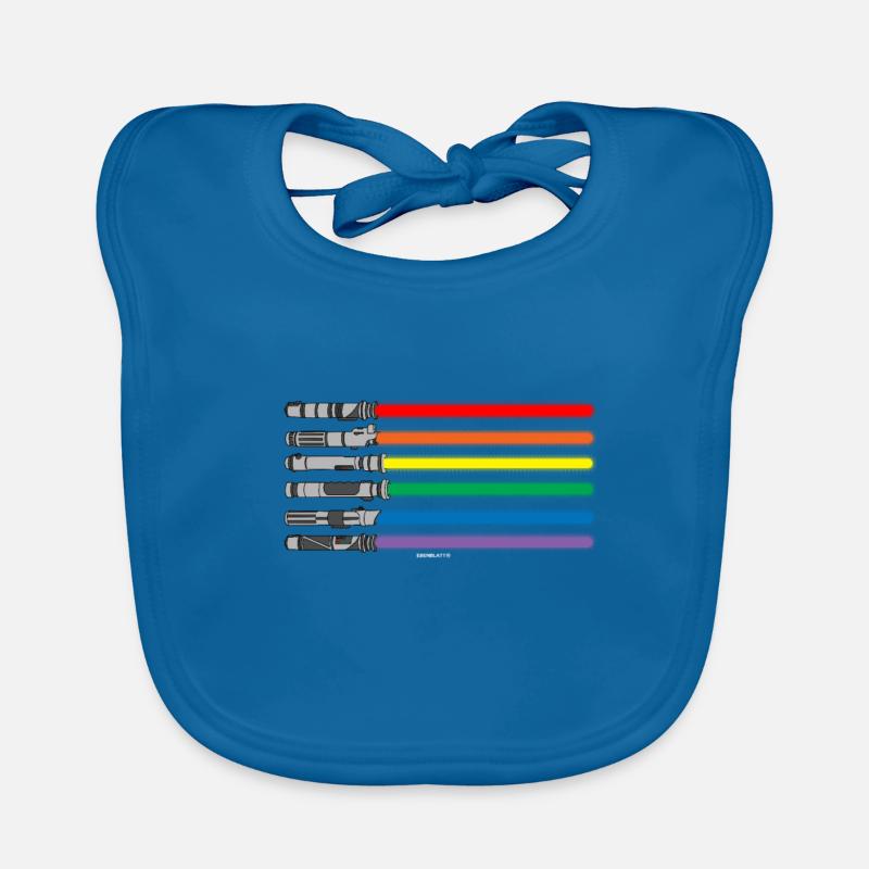 Laserschwert LGBT PRIDE Fahne Geschenk Baby Bio-Lätzchen