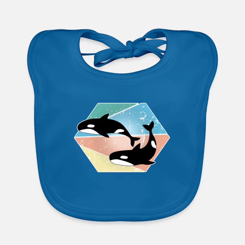 Baleine - Bavoir bio Bébé - bleu paon