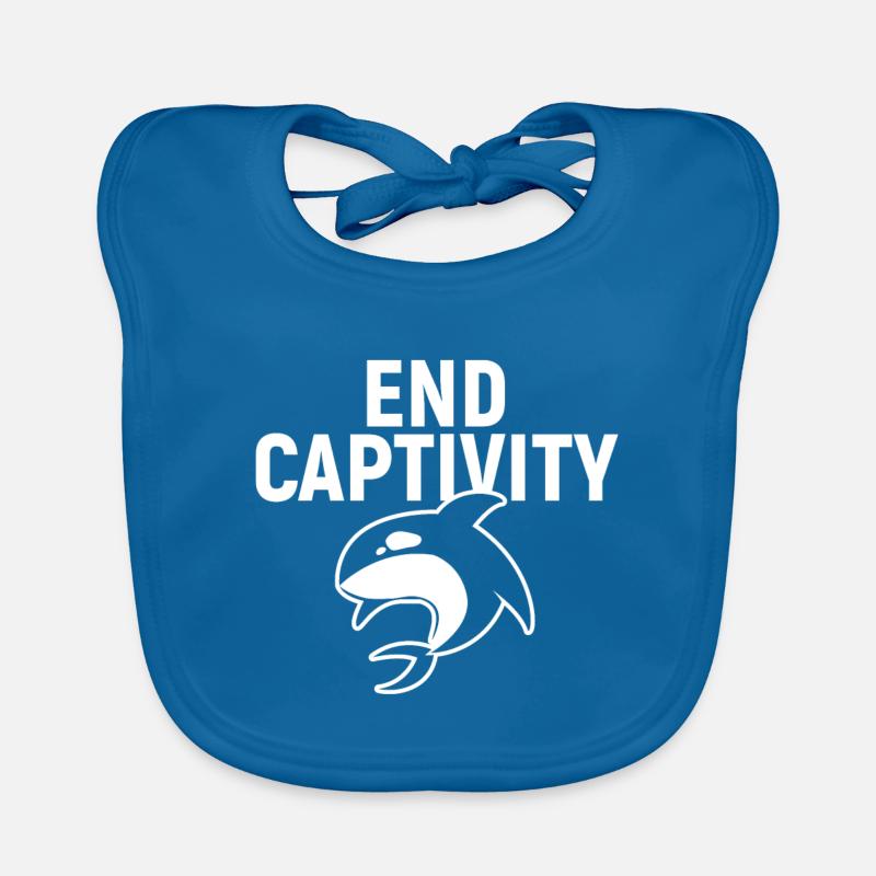 End Captivity - Organic Baby Bibs - peacock-blue