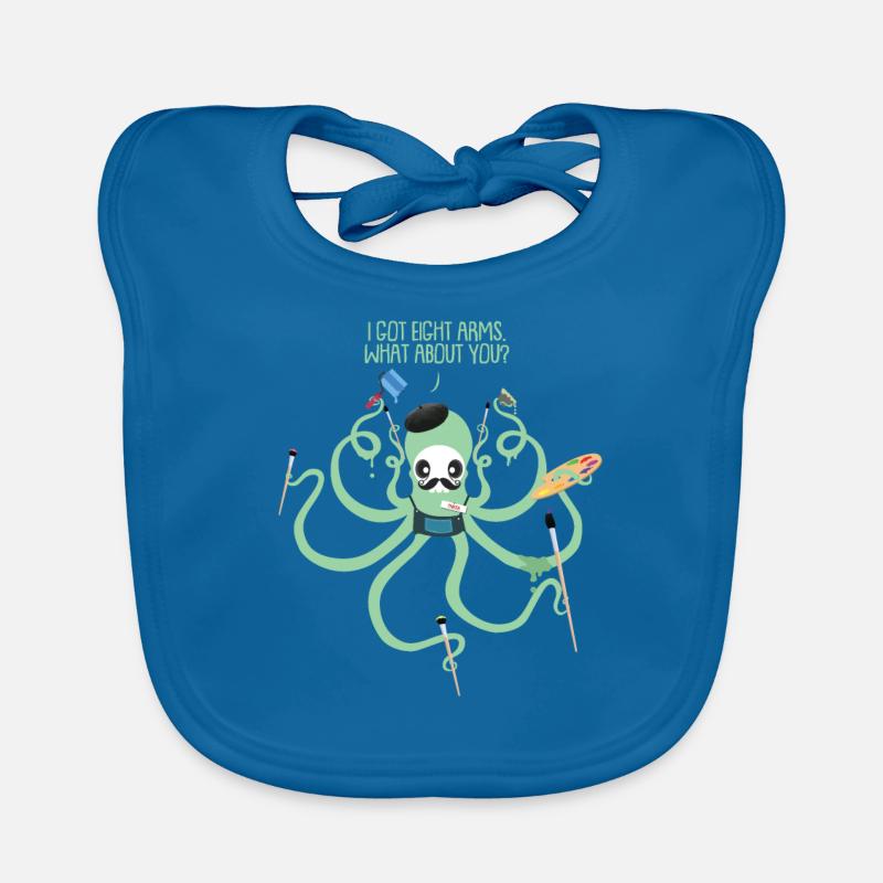 Painter Gift Party Octopus Brush Octopus Ocean Ocean Organic Baby Bibs