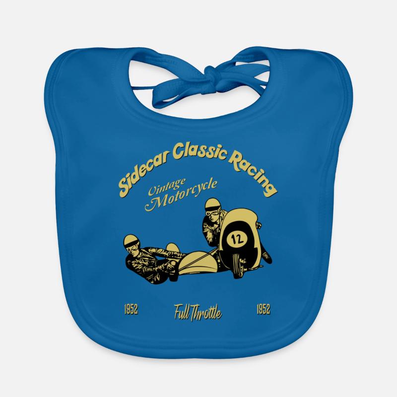 Sidecar Classic Racing - Bavoir bio Bébé - bleu paon