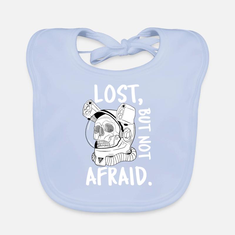 Perdu, mais pas effrayé. Crâne dans le casque Astronaut Bavoir bio Bébé