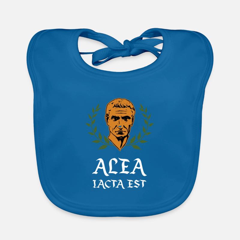 Cesar ALEA IACTA EST - Bavoir bio Bébé - bleu paon