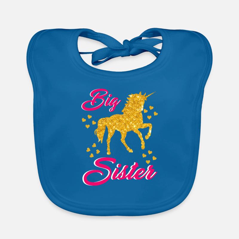 Ich bin ein große Schwester Einhorn Stil Baby Bio-Lätzchen