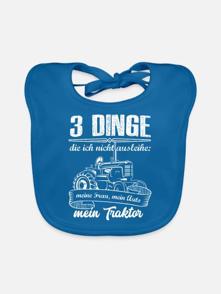 Traktor Shirt · Landwirtschaft · 3 Dinge - Baby Bio-Lätzchen - Pfauenblau