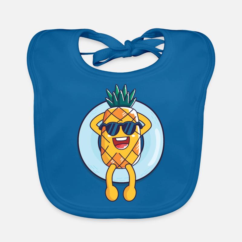 Cool floating pineapple Organic Baby Bibs