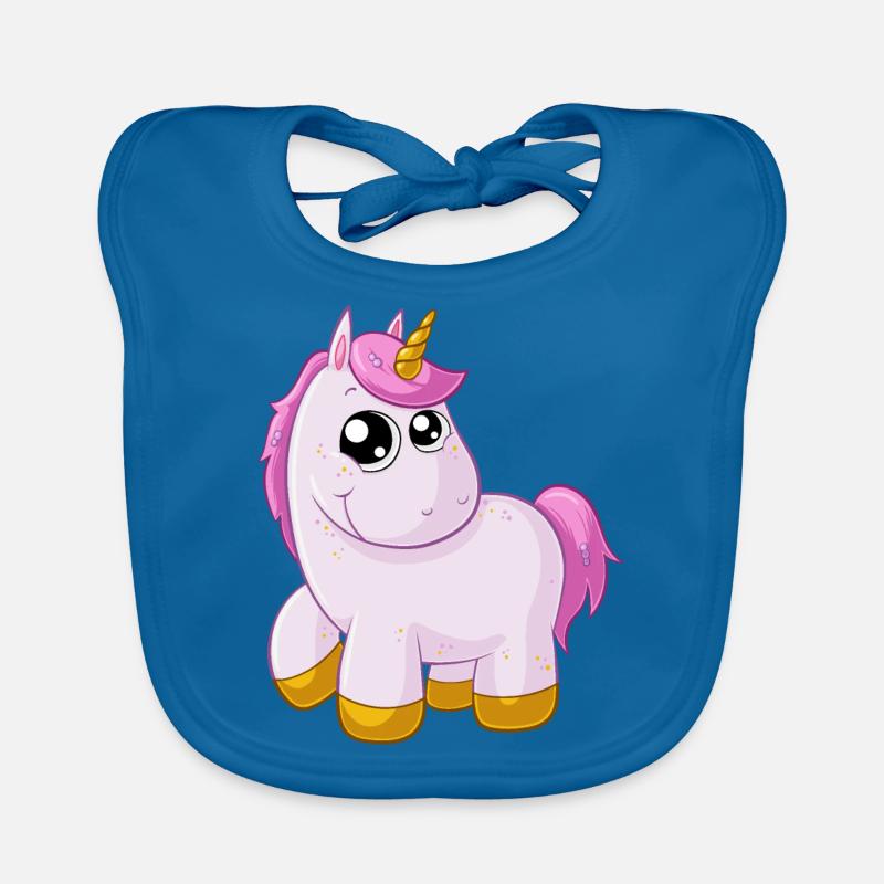 Pinkes Comic Einhorn Baby Bio-Lätzchen