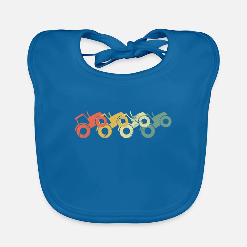 Tractor vintage Trekker Tshirt retro gift Organic Baby Bibs