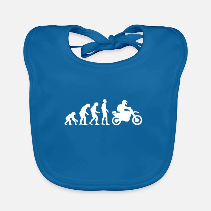 Evolution! Motorcycle Gift Idea Bikes - Organic Baby Bibs - peacock-blue