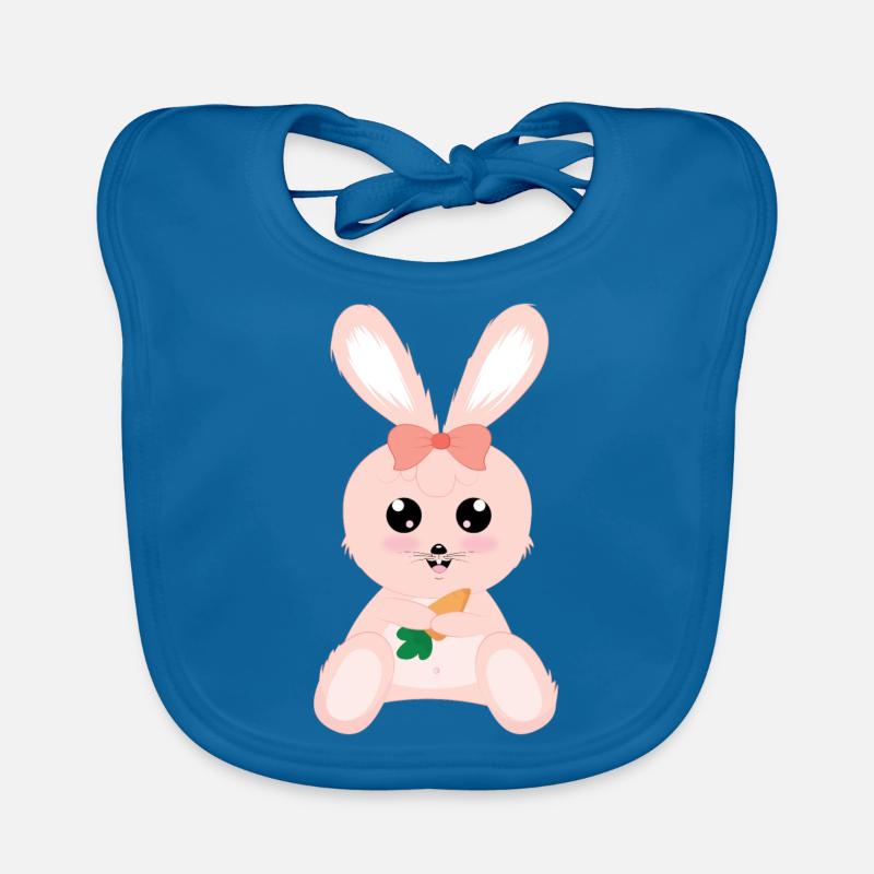 Süßes Häschen mit einer Karotte - Kinder Motiv Baby Bio-Lätzchen