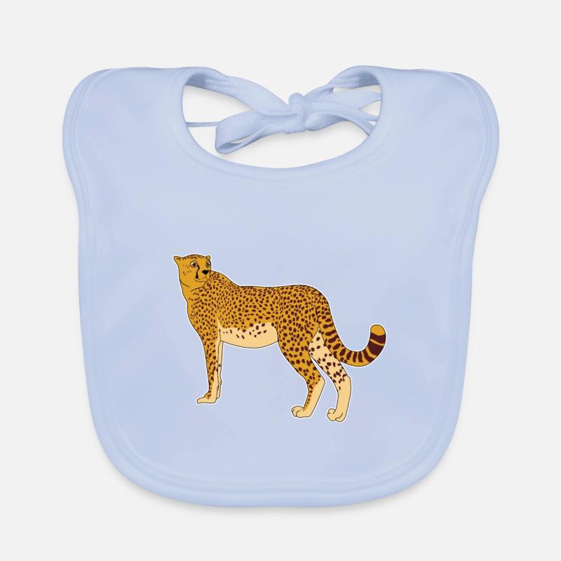 Idée de cadeau de bande dessinée de guépard safari léopard léopard Bavoir bio Bébé