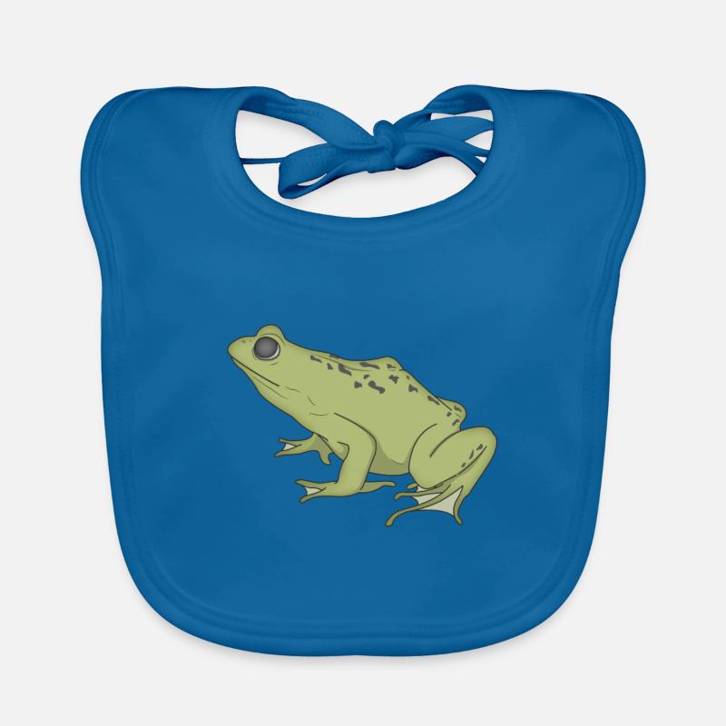 grenouille - Bavoir bio Bébé - bleu paon