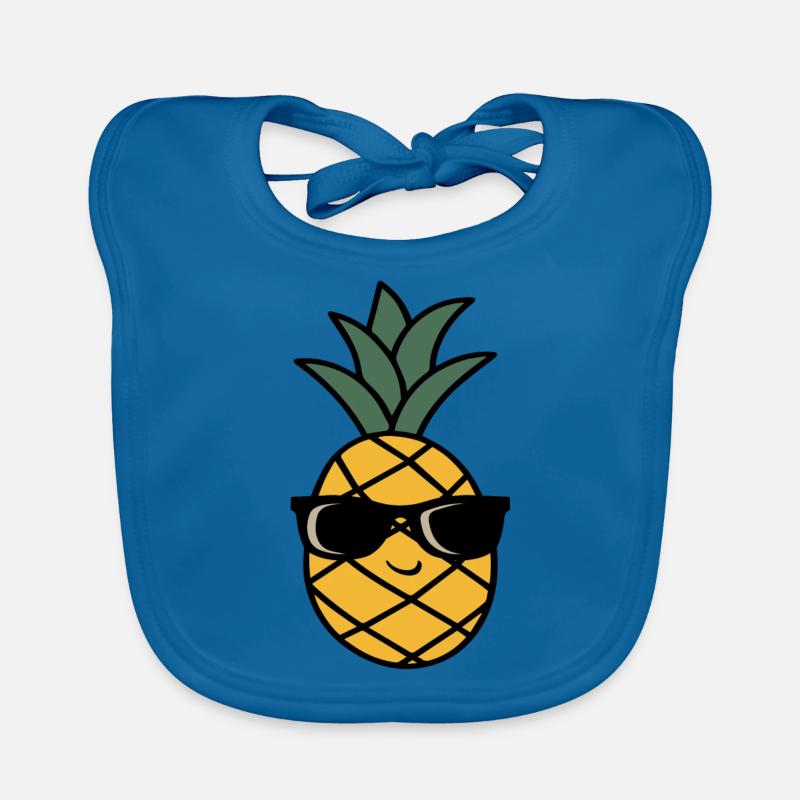 Pineapple with sunglasses Organic Baby Bibs