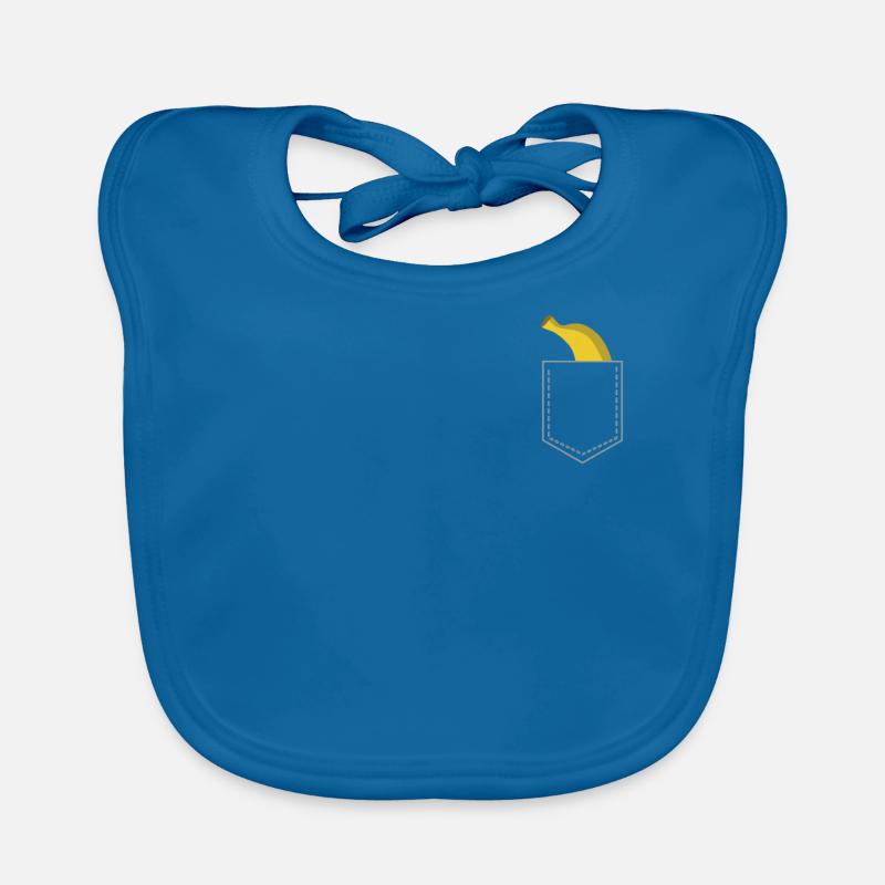 banane - Bavoir bio Bébé - bleu paon