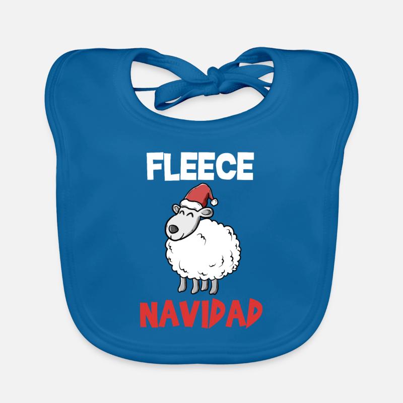 Fleece Navidad mouton doux Noël cadeau - Bavoir bio Bébé - bleu paon