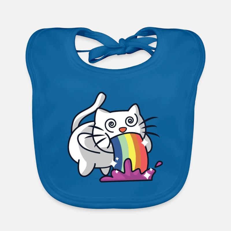 Chat arc-en-ciel Bavoir bio Bébé