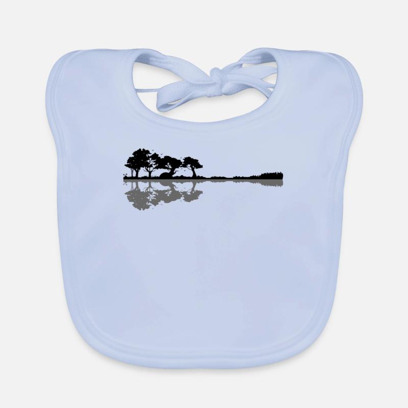 Guitar Lake Shadow Elefant Moonlight Geschenkidee Baby Bio-Lätzchen