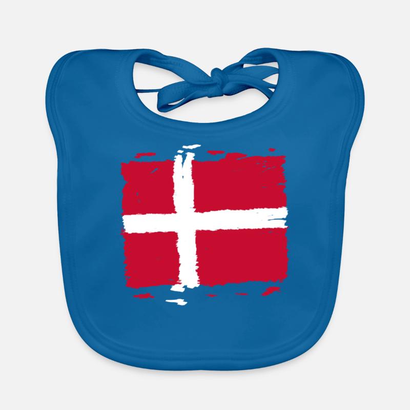 Drapeau du Danemark - Drapeau du marché du Danemark Bavoir bio Bébé