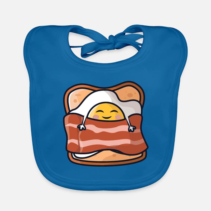 Sleeping breakfast/fried egg, toast and bacon Organic Baby Bibs