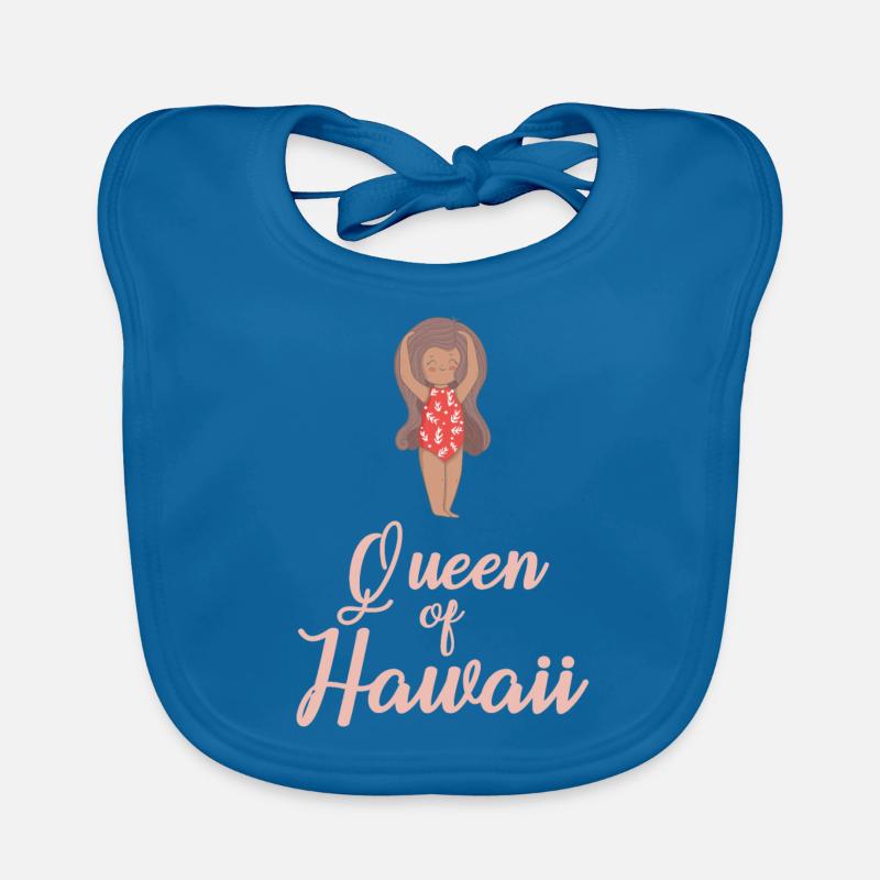 Hawaii - Baby Bio-Lätzchen - Pfauenblau