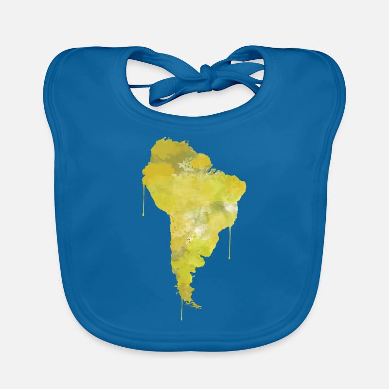 Amérique du Sud - Bavoir bio Bébé - bleu paon