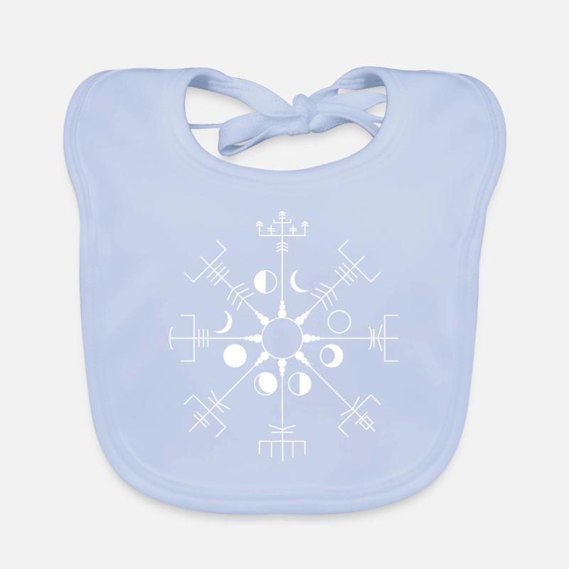 Isländische Runen Kompass Zeichen Shirt Geschenk Baby Bio-Lätzchen