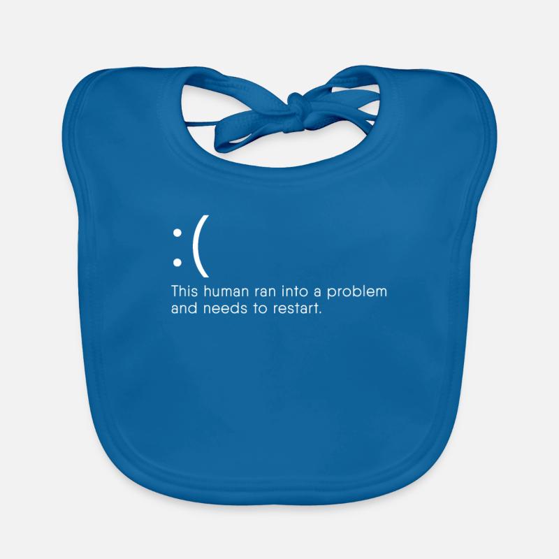 Computer Nerd Blue Screen Organic Baby Bibs