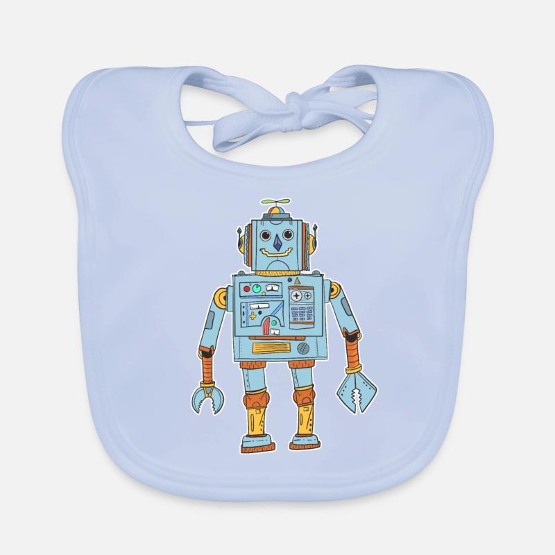 Roboter T-Shirt Kinder Baby Bio-Lätzchen