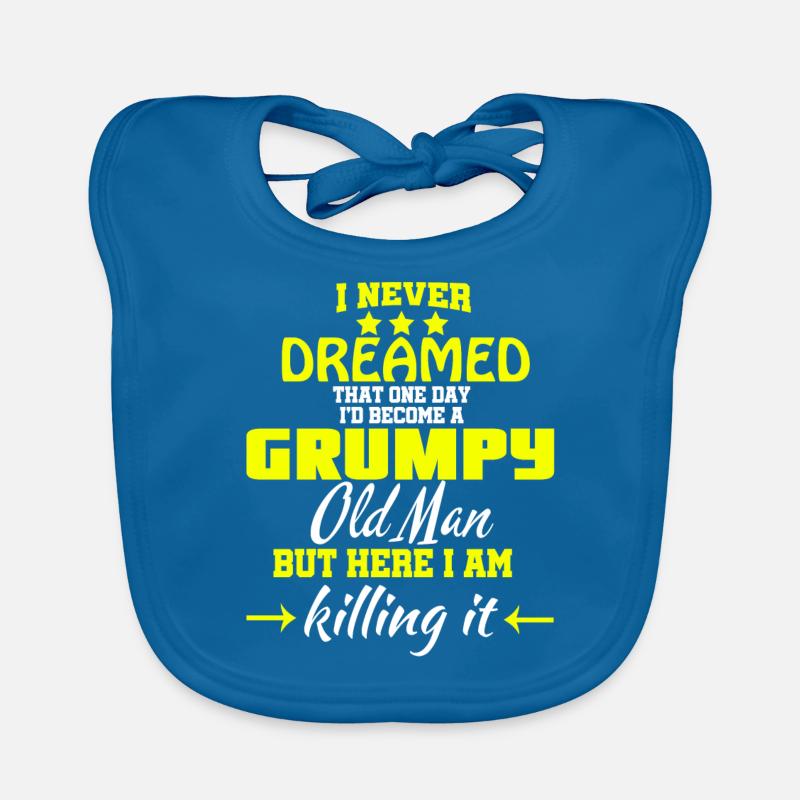 I'd Become A Grumpy Old Man T Shirt, Grumpy T Organic Baby Bibs