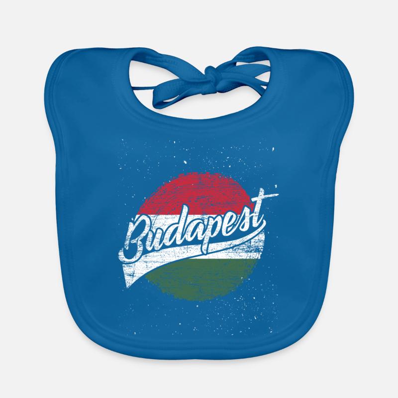 Budapest - Bavoir bio Bébé - bleu paon