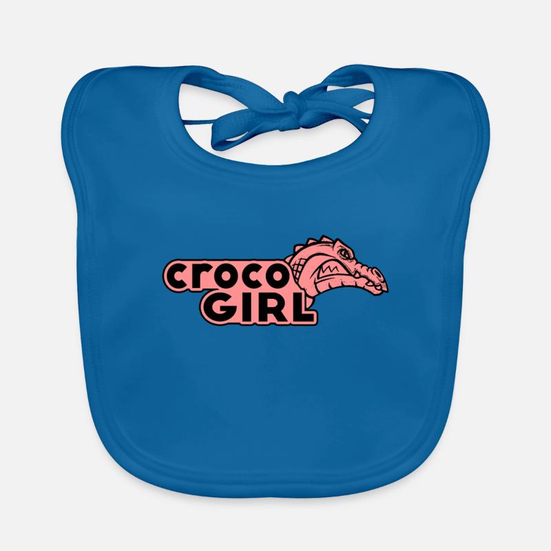 crocodile - Bavoir bio Bébé - bleu paon