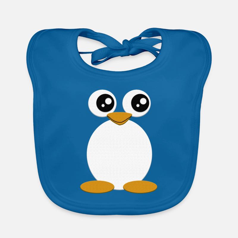Pingouin - Bavoir bio Bébé - bleu paon