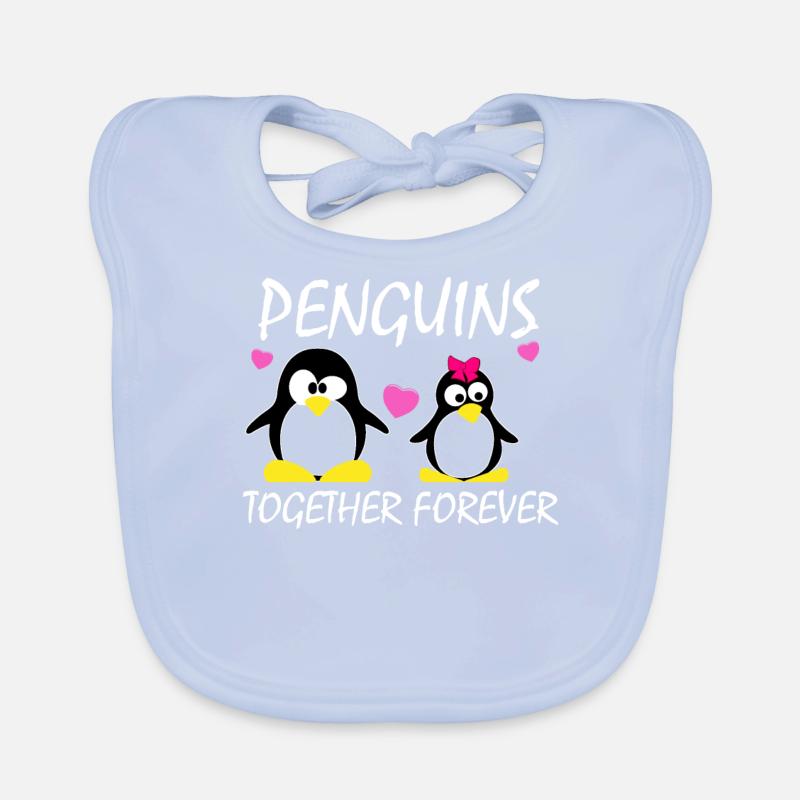 Couple de pingouins à jamais ensemble Bavoir bio Bébé