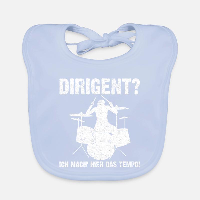 Dirigent - Ich mach hier das Tempo! Schlagzeug Baby Bio-Lätzchen