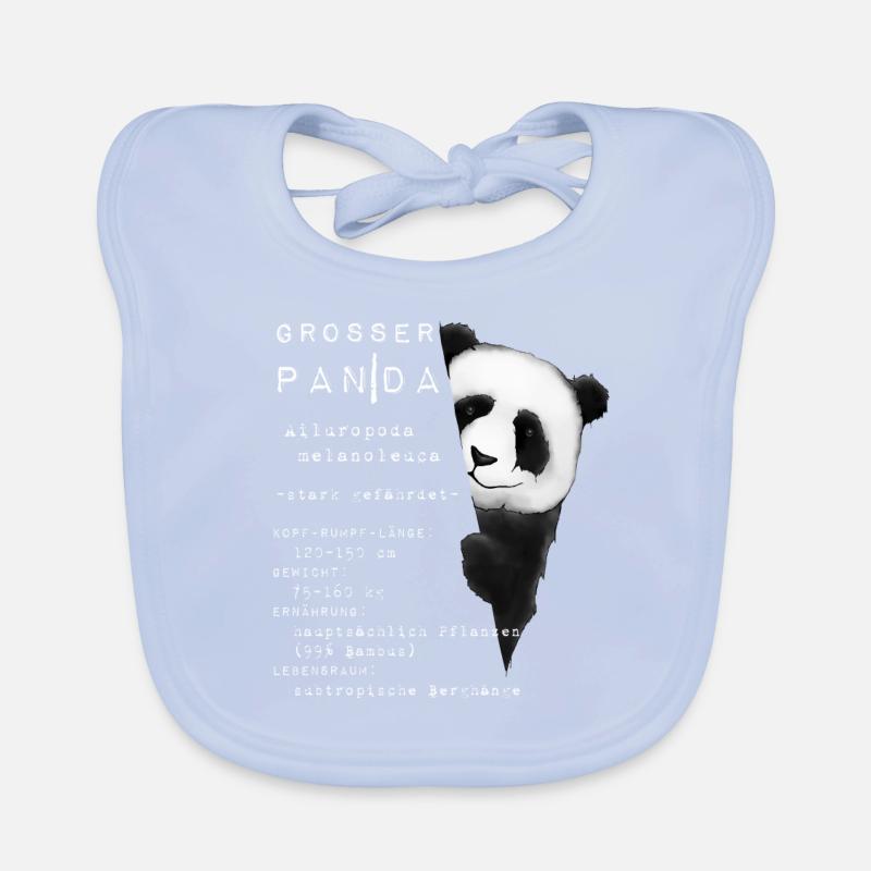 Panda background knowledge facts info gift Organic Baby Bibs