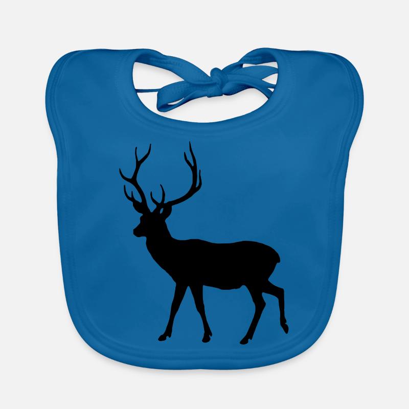 Silhouette de cerf - Bavoir bio Bébé - bleu paon