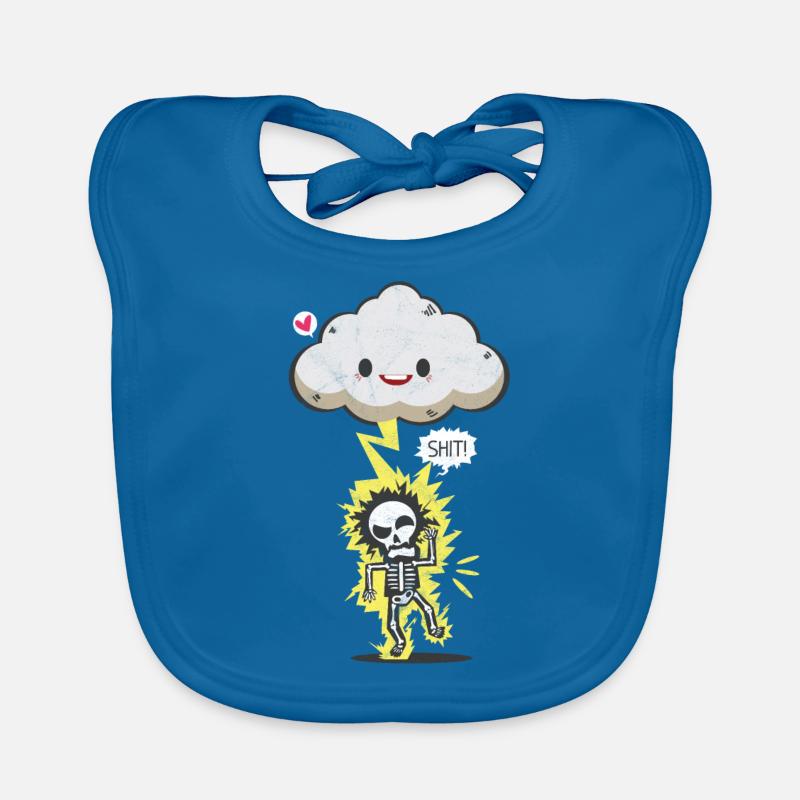 Blitzschlag Geschenk Unwetter Gewitter Comic Party Baby Bio-Lätzchen