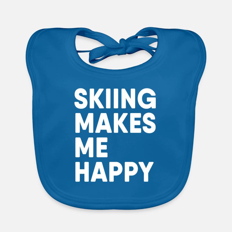 Ski - Ski - Bavoir bio Bébé - bleu paon